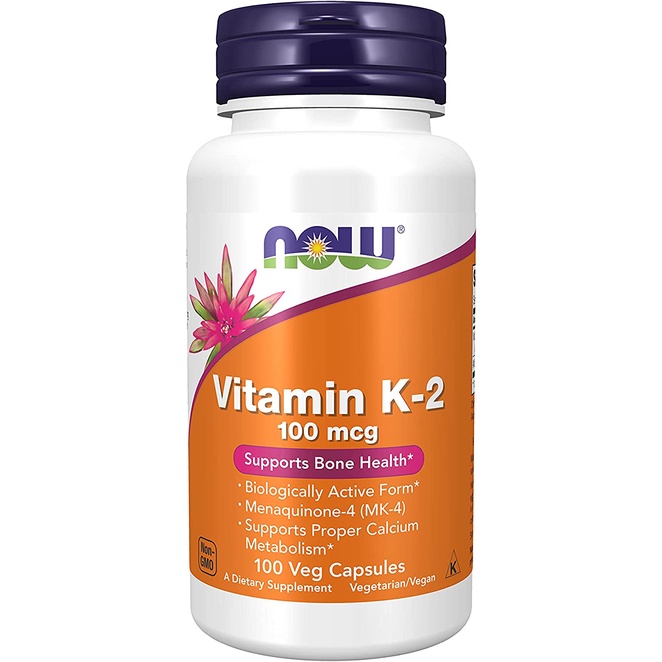 Vitamina K2 100mcg (100 Vcaps) Now Foods