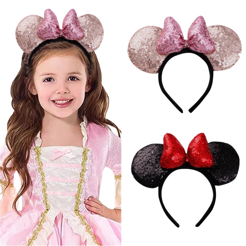 Baby Girls Mickey Minnie Sequined Headband Party Acessórios De Cabelo Faixa De Cabeça Presente  Aniversário De Halloween em Oferta na Shopee