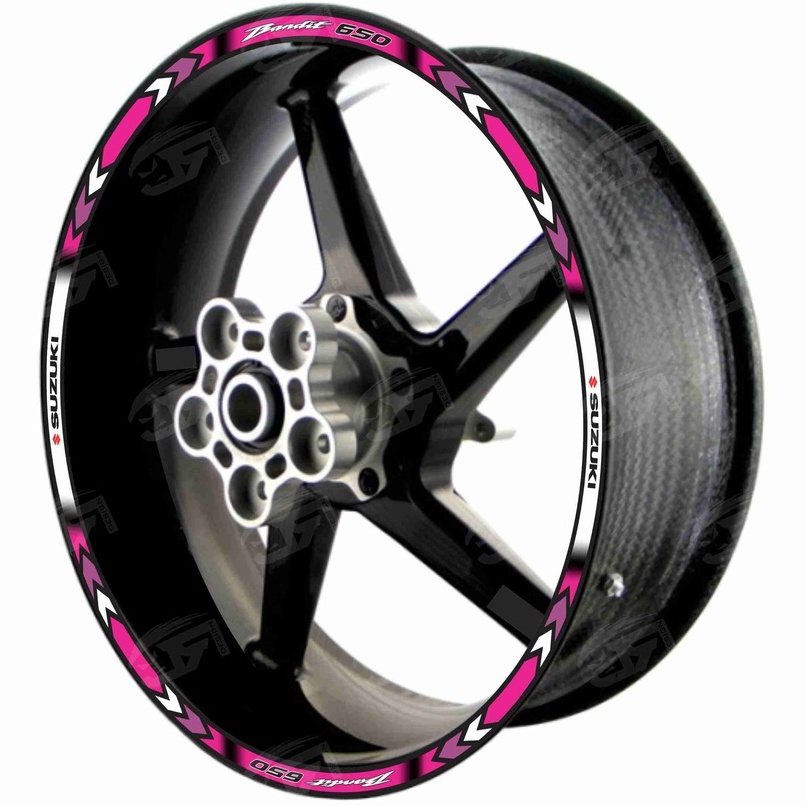 Adesivo Friso Refletivo Roda Moto Suzuki Bandit 650 M01 pink