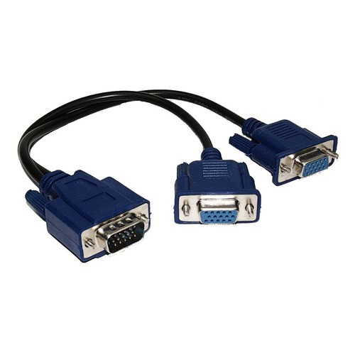 SPLITTER VGA DIVISOR CABO Y 1 VGA (MACHO) X 2 VGA (FÊMEA)