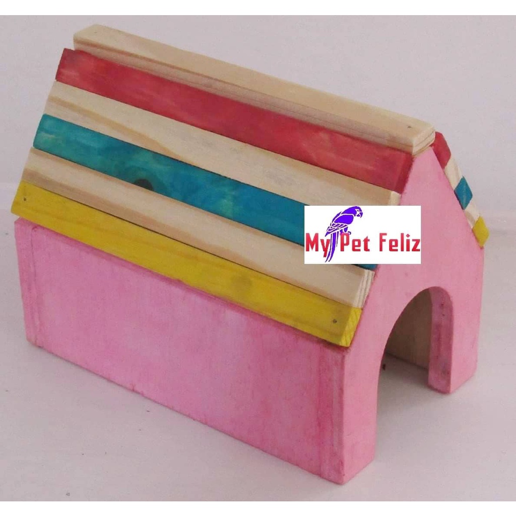 toca para hamster - toca para rato twister - toca para esquilo da mongólia - toca para pequenos roedores - casa para hamster (chalé-rosa)