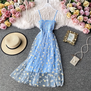 Vestido de renda de verão coreano solto e confortável Vestido Floral