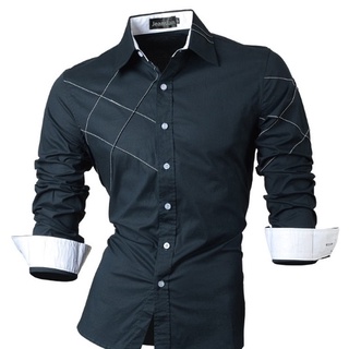 Camisa Social Slim Estilo Asia Ocidental