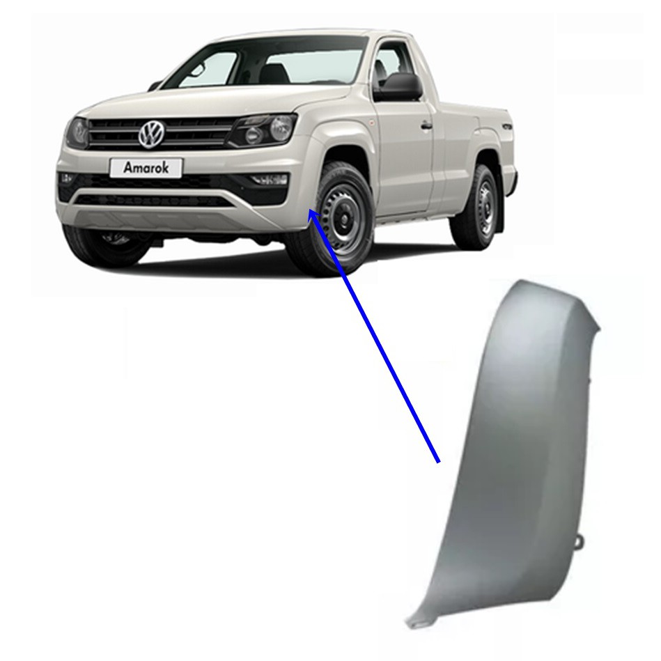 Acabamento Ponteira Dianteira Parachoque Paralama Amarok Lado Esquerdo Primer