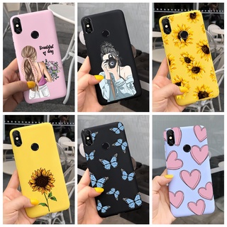 Capa Flexível De Silicone/TPU Com Estampa De Girassol Para Xiaomi Mi 8/Lite