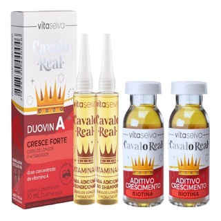 Kit Duovin A Hair Forte + 2 Aditivos Crescimento Biotina Cavalo Real