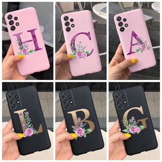 Capa Flexível De Silicone/TPU Com Estampa De Letra Inicial Para Samsung Galaxy A13/SM-A135F/SamsungA13/4G