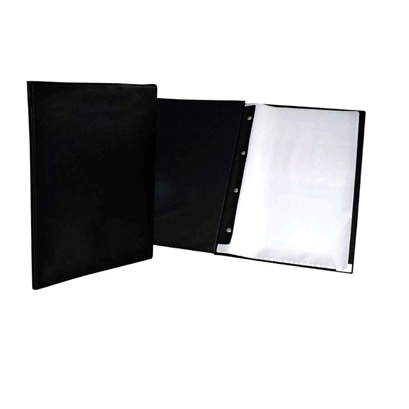 Pasta catálogo Preta em PVC com 10 Envelopes Plásticos