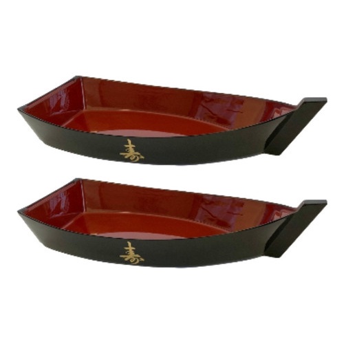 Kit 2 Barcas Para Sushi Sashimi Açai Pequena 30 Cm Ideograma