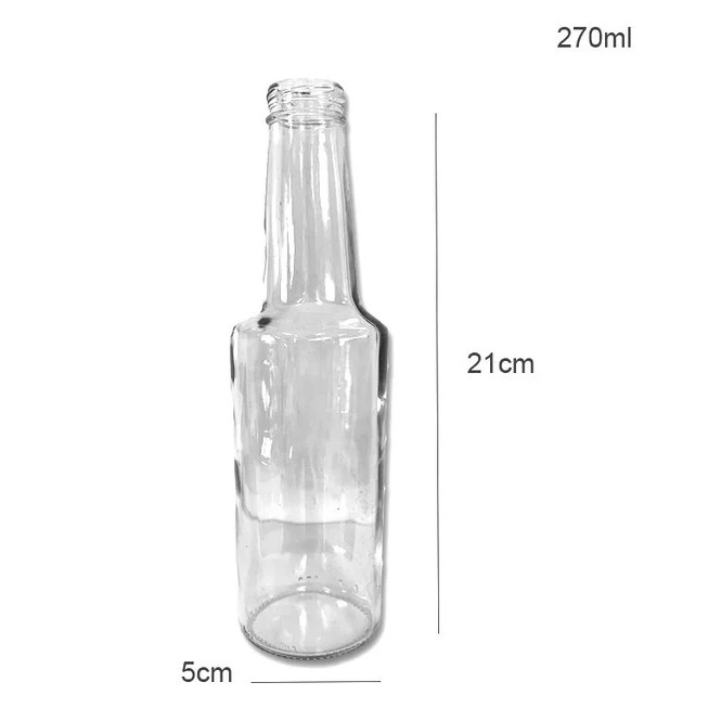 Garrafa de Vidro Long Neck 270ml - 21cm x 5cm - 01 unidade - Rizzo Embalagens - Home & Living