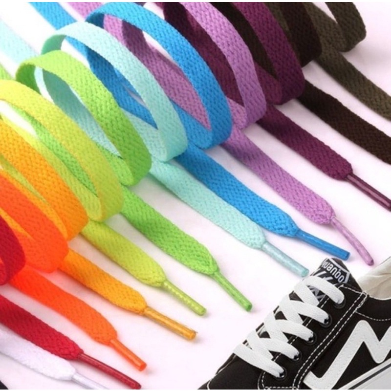 2 Pares Cadarço Neon Branco e Preto para tênis e Sapato Rosa Amarelo Marrom largo poliéster de qualidade, original