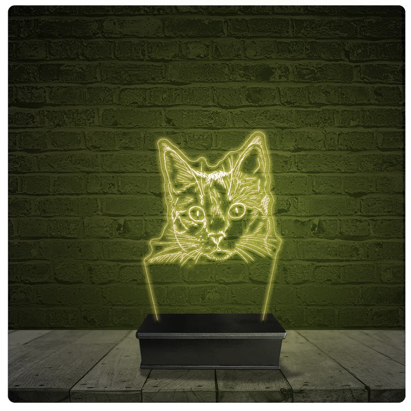 Led Luminária Acrílico Abajur - Gato Pet Shop 25