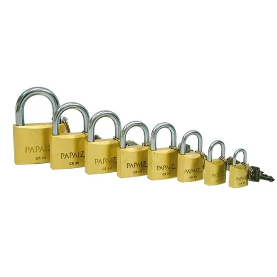Cadeado Papaiz latão Original , não enferruja Linha Standard - Armário, Bicicleta, Portão, melhor segurança, tamanhos 20mm - 50mm