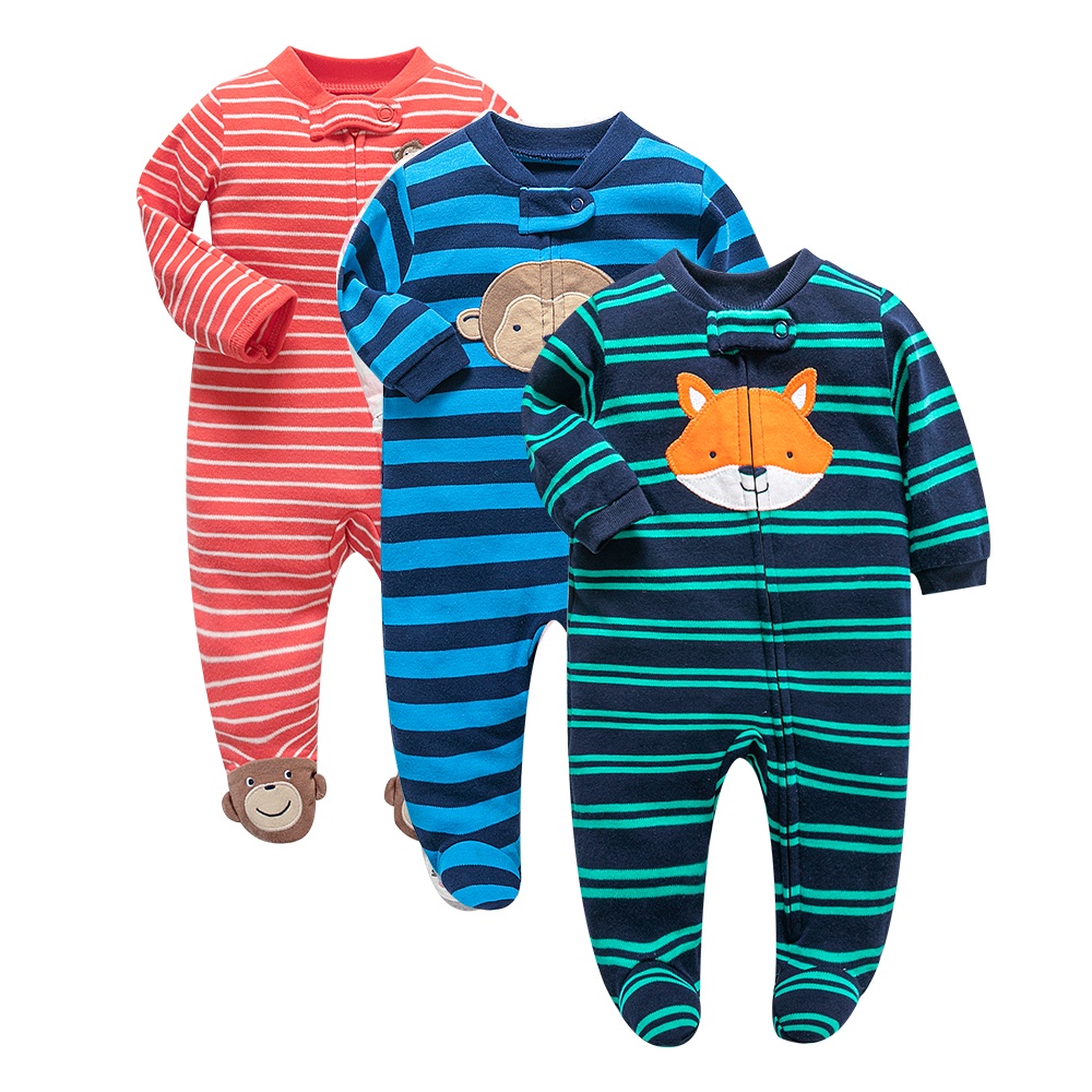 Roupas Para Bebês Recém-Nascidos Com Zíper Macacão De Algodão Manga Comprida Fofo Romper Gril Brincar em Oferta na Shopee