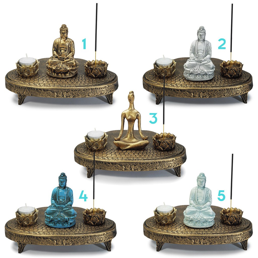 Imagem Altar Zen Buda ou Ioga Meditando Castical Porta Vela Nirvana