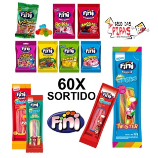 Kit Guloseimas Com 60 pacotes de Bala Fini SORTIDO ORIGINAL em Oferta na Shopee