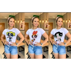 Blusa T-shirt camiseta Babylook FemininaFEMININA MENINAS SUPER PODEROSAS