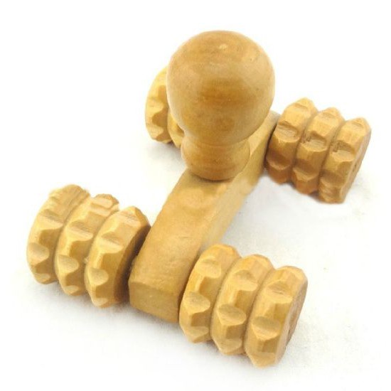 Massageador Manual Carrinho De Madeira Com Rodinhas