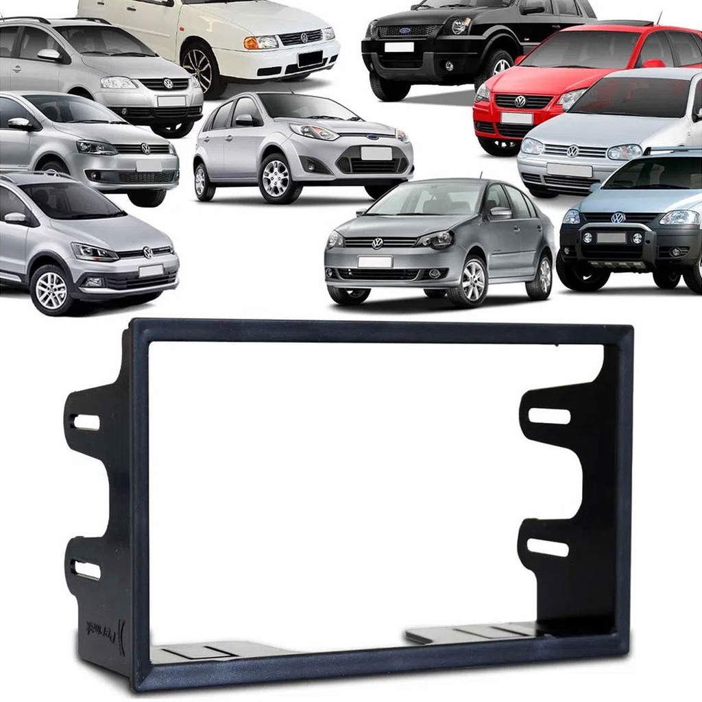 Moldura Painel DVD Multimídia Som 2 Din Golf Polo Bora Ecosport Fiesta Fox Crossfox Preto Chinês 7 Multimídia Dvd Mp5