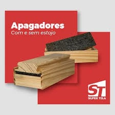 Porta-Giz / Apagador de Madeira com Depósito para Giz - Feltro- Tamanho Médio 7x 17x 5,5 cm