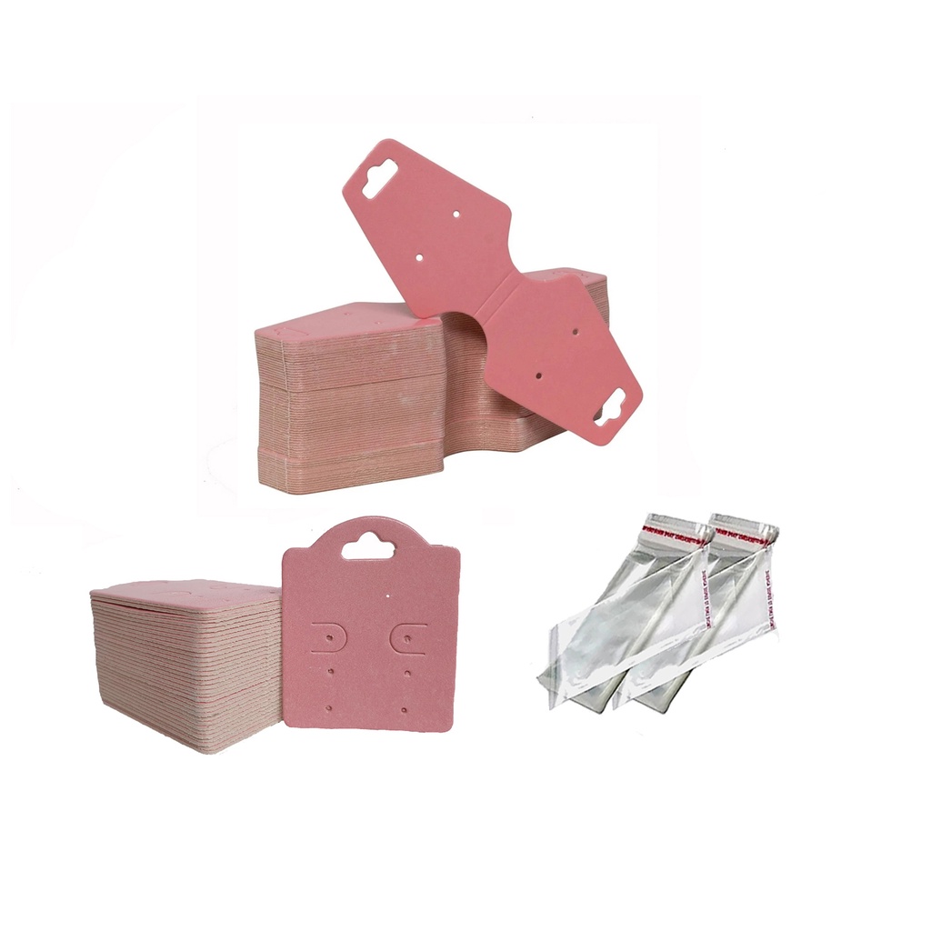 Kit Tag para Bijuterias 2 Modelos 1000 peças ( 500 Cadeado e 500 Gravatinha) + 1000 Saquinhos com furo e Aba adesiva  (500 p/ Cadeado e 500 p/ Gravatinha). Tags diponiveis em 6 cores | Rose | Branco | Verde | Preto | Pink | Kraft |