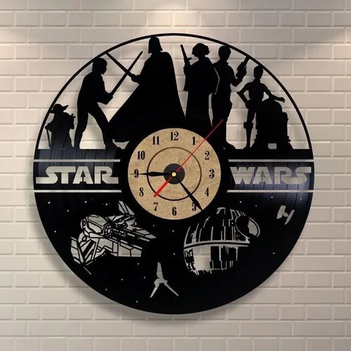 Star Wars 07 - Relógio Disco De Vinil Decoração