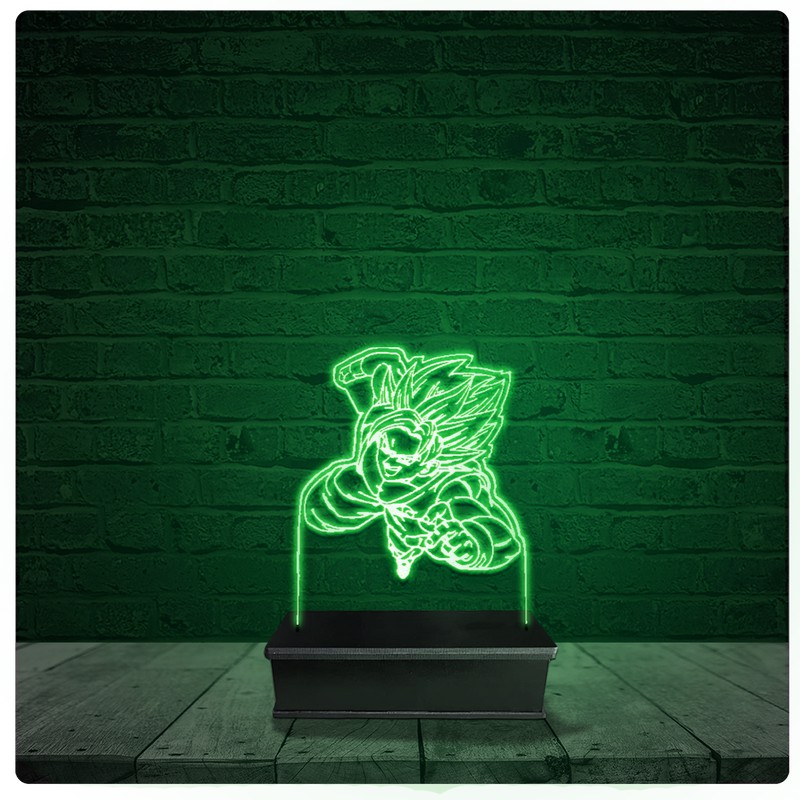 Luminária Abajur Acrílico Led - Goku Dragon Ball Voando
