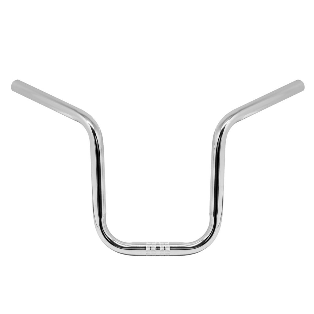 Guidão Guidao Guidon Guidom Para Bicicleta Pro Tork Modelo Alto Motoboy Fabricado Em Tubo De Ferro Cromado Preto