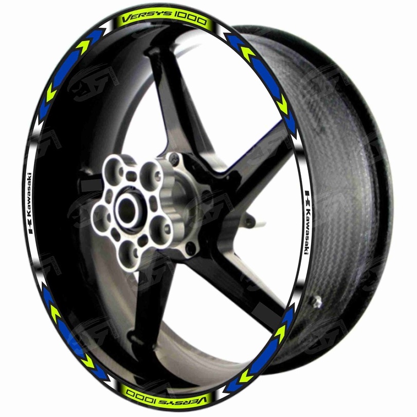 Adesivo Friso Refletivo Roda Moto Kawasaki Versys 1000 M01 azul verde