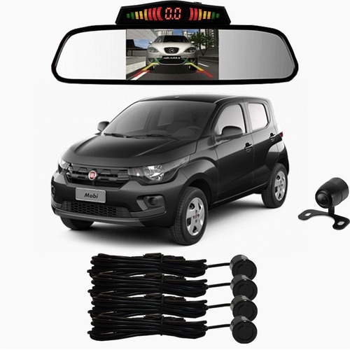 Sensor De Ré + Espelho Camera Ré Fiat Mobi Preto em Oferta na Shopee
