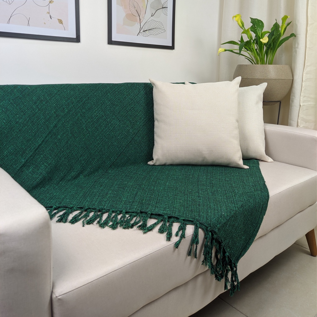 Manta Para Sofá Gigante Decorativa Verde Escuro 240x180 | Shopee Brasil
