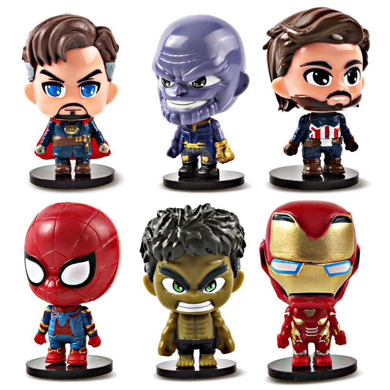 Herói Do Filme Os Vingadores Thanos O Homem De Ferro Capitão América Figura de Brinquedo Conjunto 6pcs 