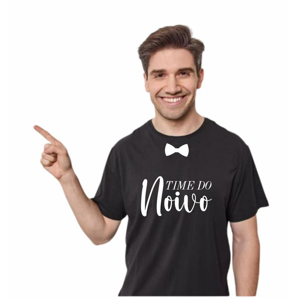 Camiseta Preta Time do Noivo Escolha a Estampa
