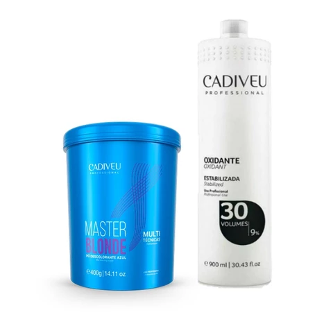 Kit Cadiveu Pó Descolorante Master Blond 400gr + Ox 30 Volumes 900ml