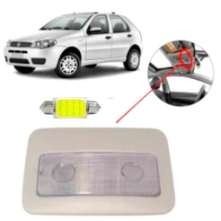 Lanterna Luz Teto Cortesia + Lampada Led Fiat Palio Siena Strada G3 2004 2005 e 2016