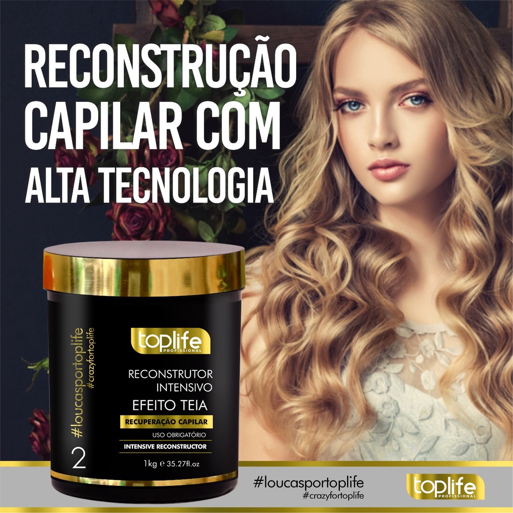 Mascara Capilar Reconstrutora Efeito Teia Toplife Profissional 1kg