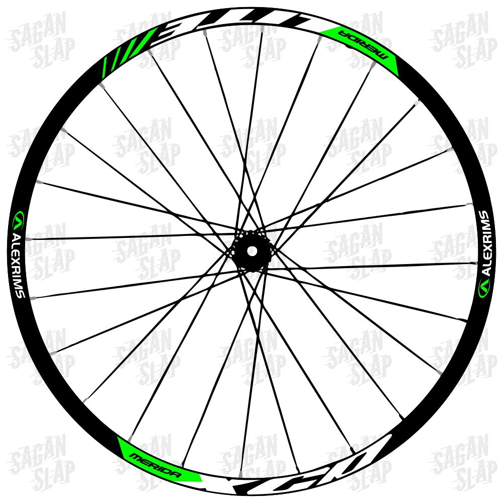 HIJAU ALEXRIMS MERIDA XCD LITE Verde Adesivo Largura 2cm Decalque Aro mtb roadbike 26 27.5 29 700c