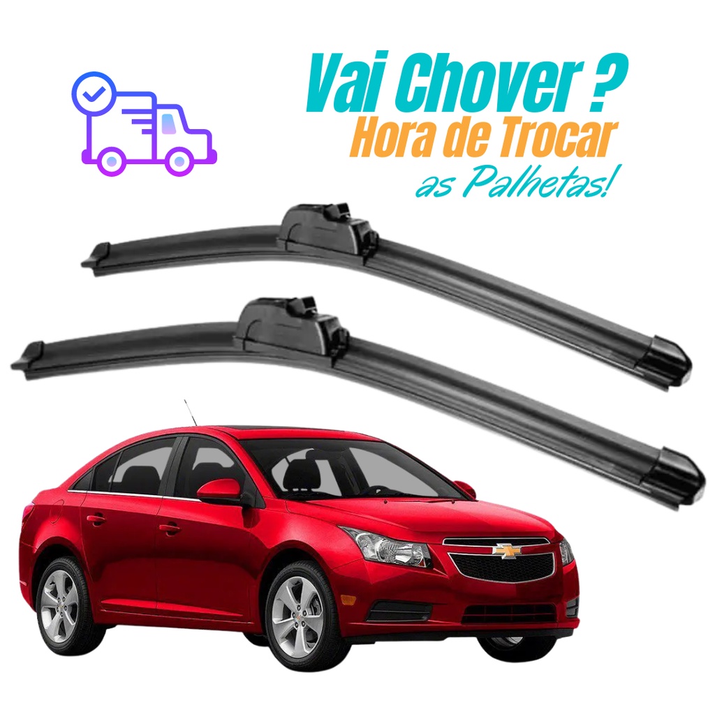 Par Palheta Limpador Parabrisa Silicone Dianteiro Chevrolet GM Cruze Kit 2011 2012 2013 2014 2015 em Oferta na Shopee