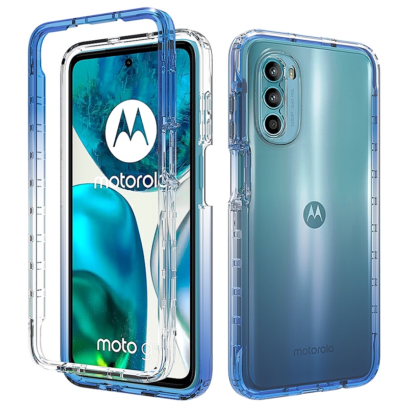 Para Motorola Moto G52 G82 G22 G62 G71 G51 G200 G60 G60s G50 5G Corpo Completo Híbrido Ruggedo Antichoque Gradiente Transparente Capa Traseira Capinha