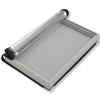 Bandeja Media Lisa 30 x 20 x 3 cm em veludo - Com capa transparente em Oferta na Shopee