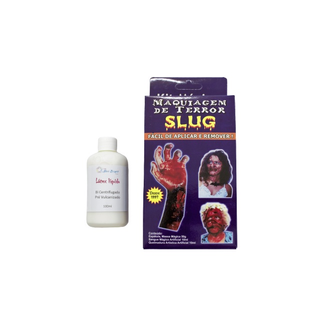 Kit Slug Maquiagem Terror/Halloween (Kit de Terror Slug + 1 Látex 100ml