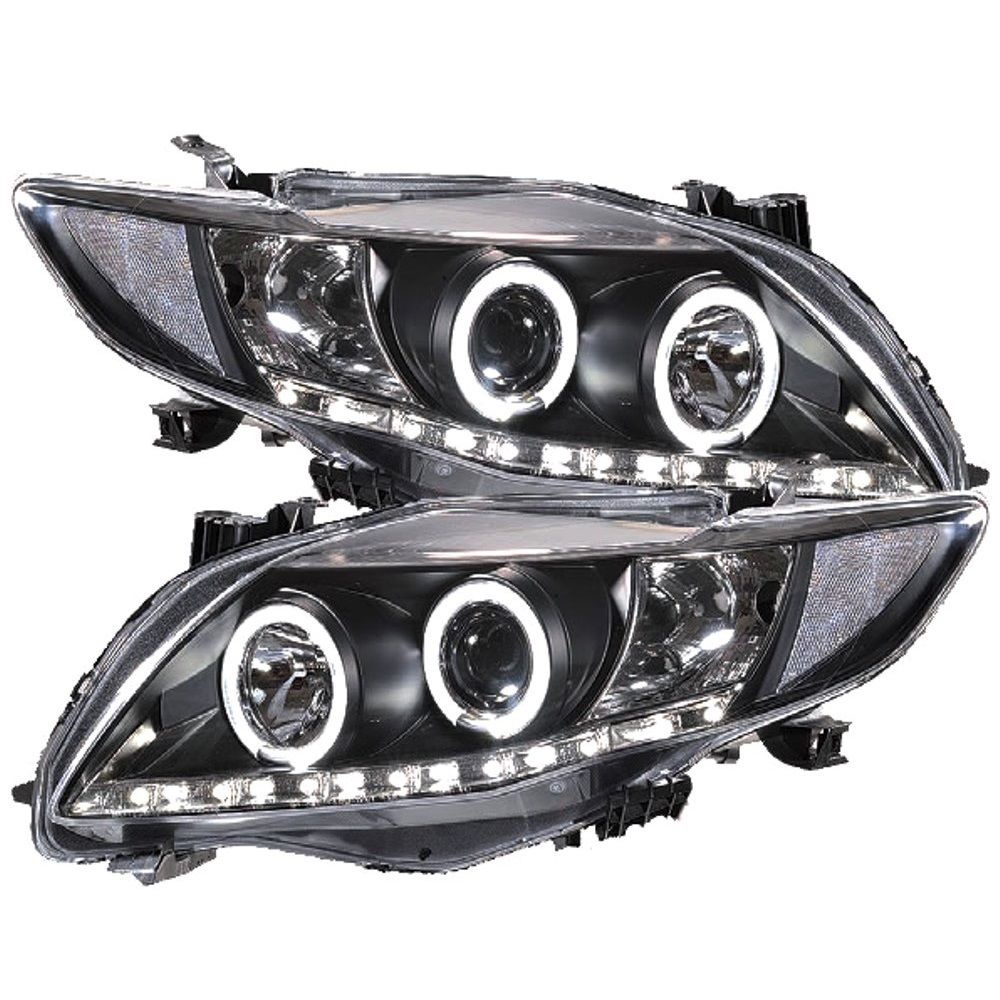 Farol Corolla 2009 2010 2011 Angel Eyes Led Máscara Negra - Corre