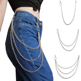 Corrente De Cintura De metal Do punk Hip hop Personalidade popular multi-Camada Cadeia jeans De Para Menina Adolescente Calça Cinto em Oferta na Shopee