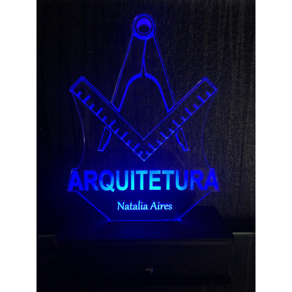 Luminária Abajur Led Arquitetura e Urbanismo personalizada