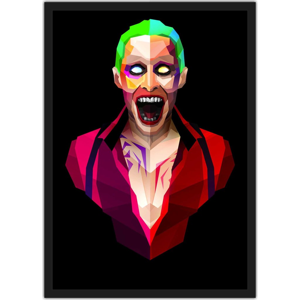 Quadro Decorativo Abstrato Coringa Joker Cinema Salas Quartos Com Moldura T03 PP
