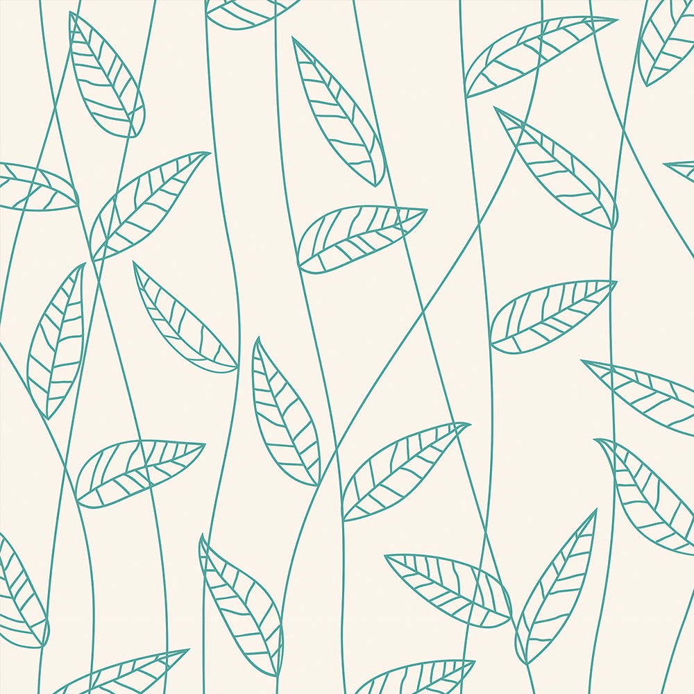 Papel de parede com fundo bege e desenhos verdes em Oferta na Shopee