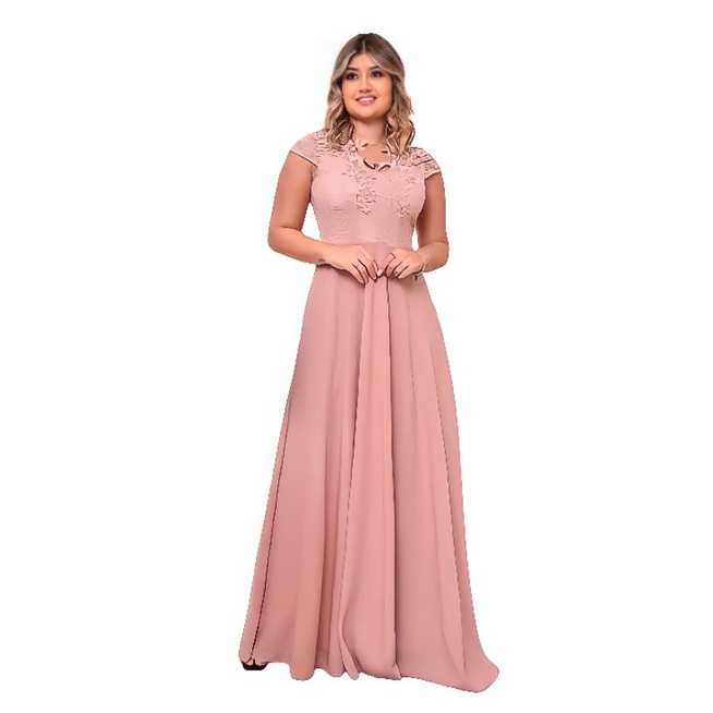 Vestido longo para madrinha de hot sale casamento rose