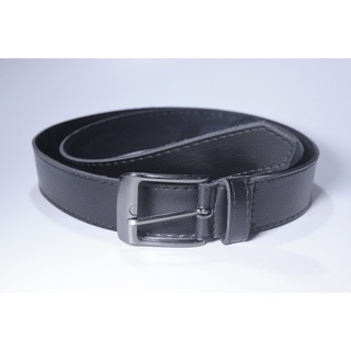 Cinto Masculino Preto casual costurado e fivela de metal