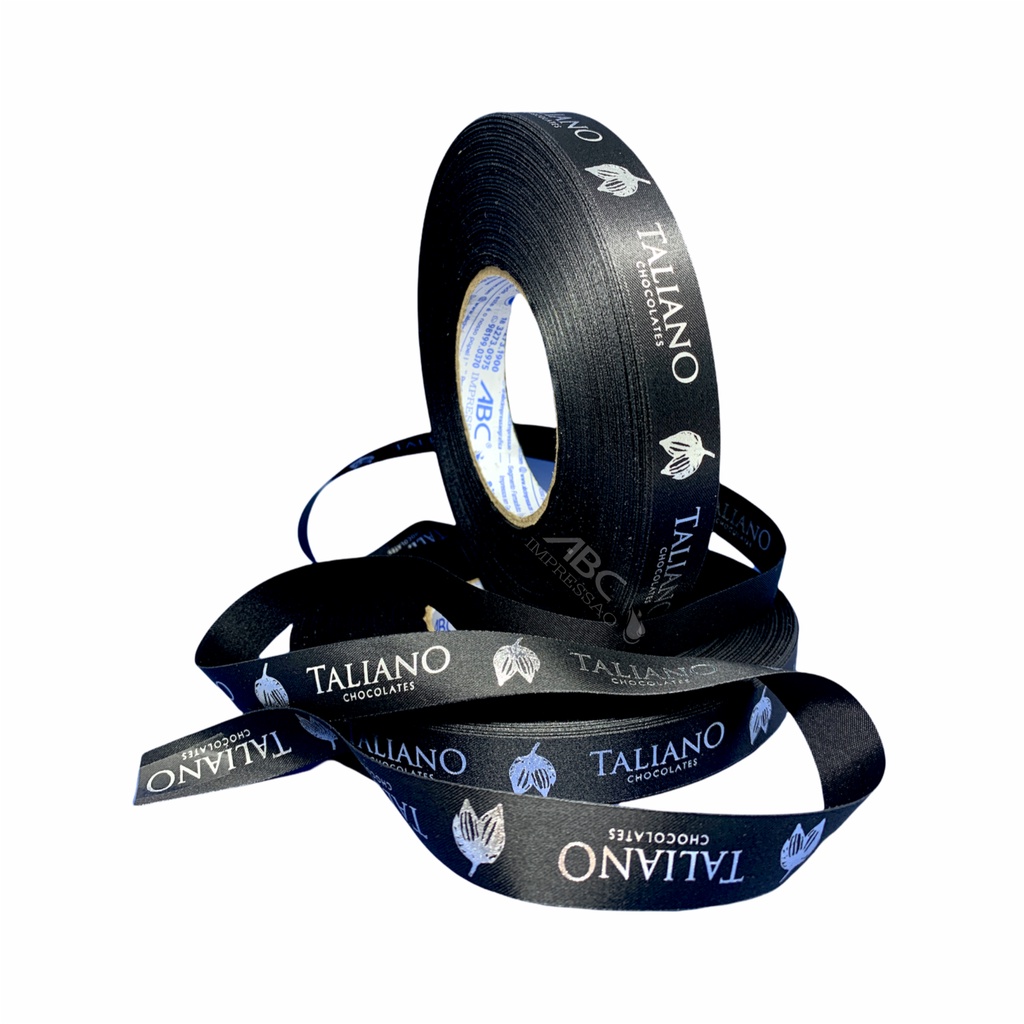 Fita De Cetim Personalizada Hotstamping 20mm X 200 Metros em Oferta na Shopee