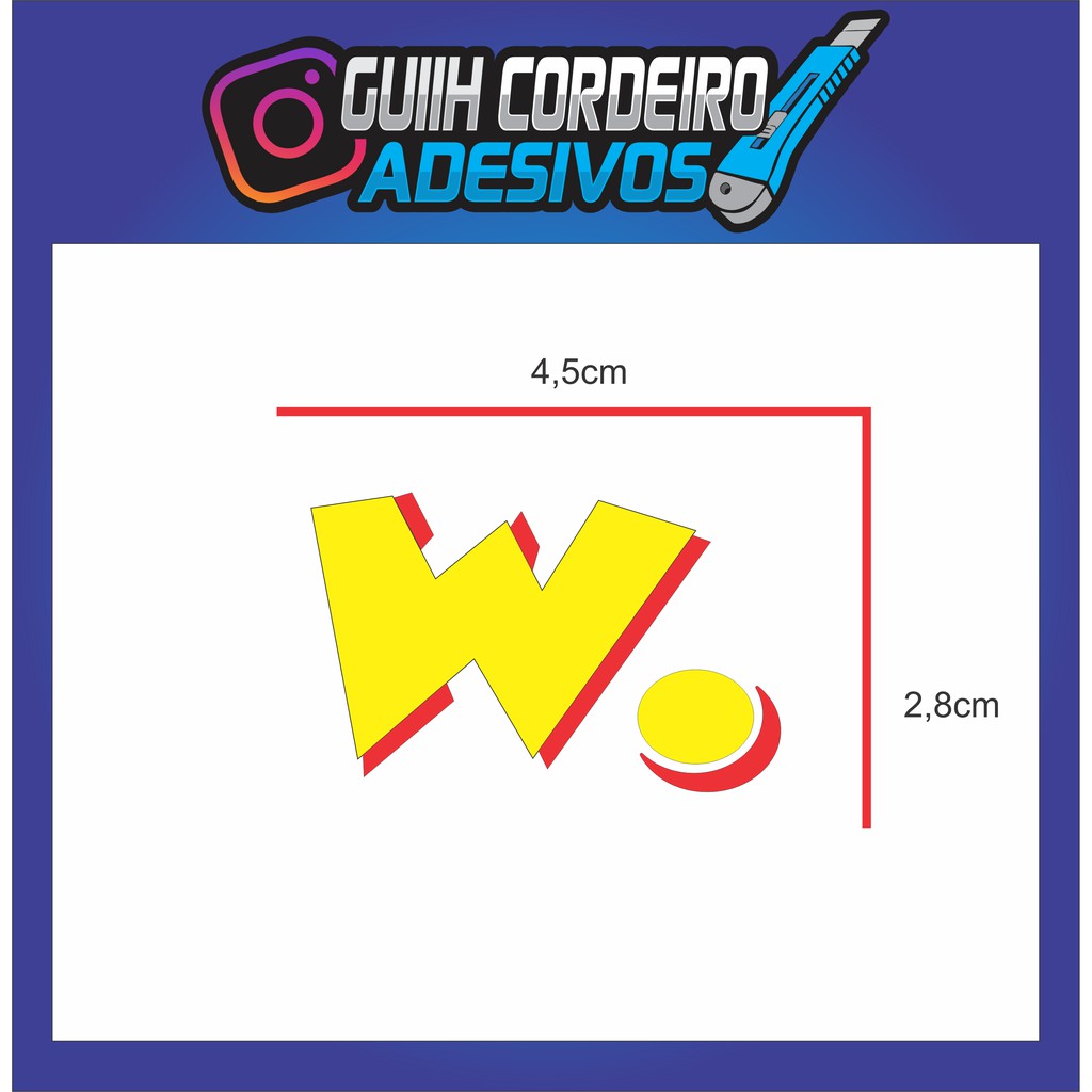 Adesivo "W" Wilson Burrinho de Freio CG titan, fan, start, XRE, CB, Yamaha, honda